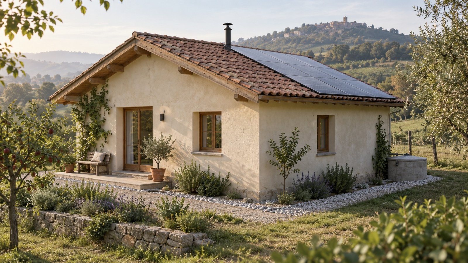Immagine di una casa con pannelli solari dal profilo Studio Manera